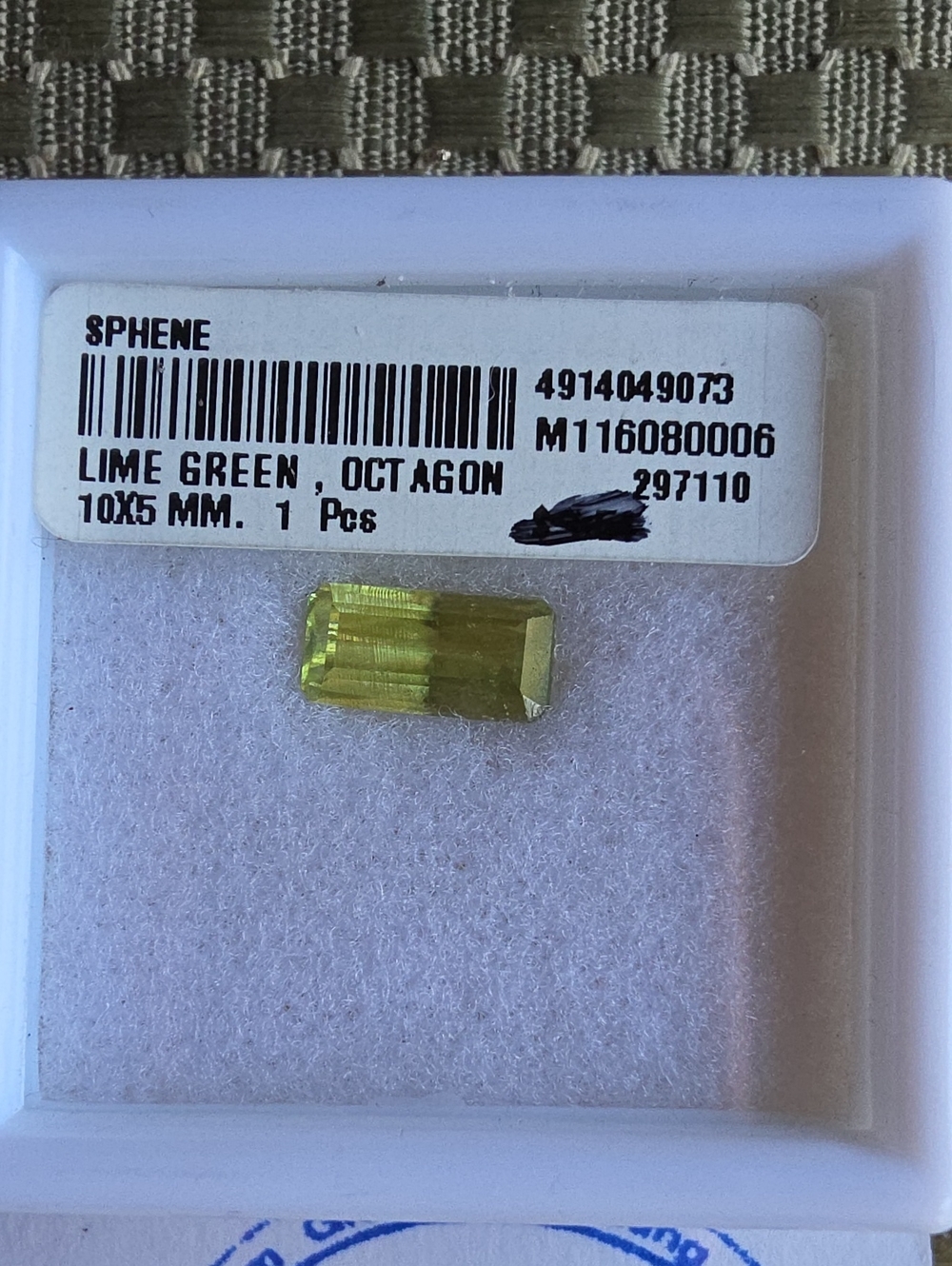 Lime Green Sphene Octagon Gemstone - Brilliant Faceted Cut
